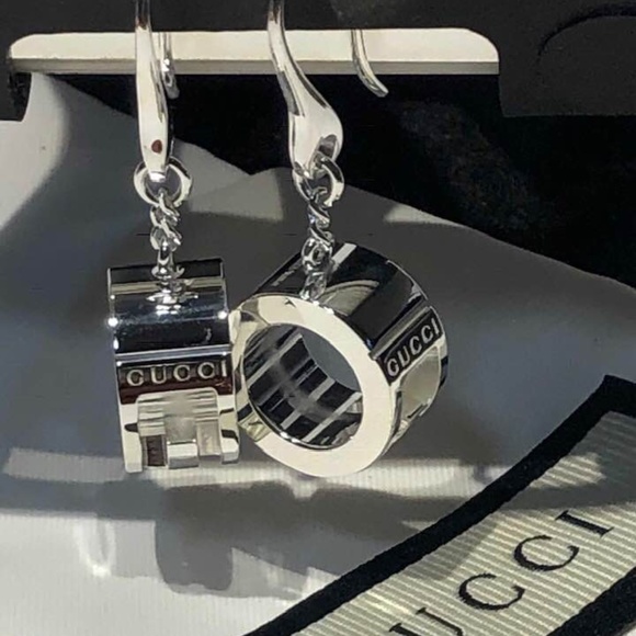 gucci drop earrings silver